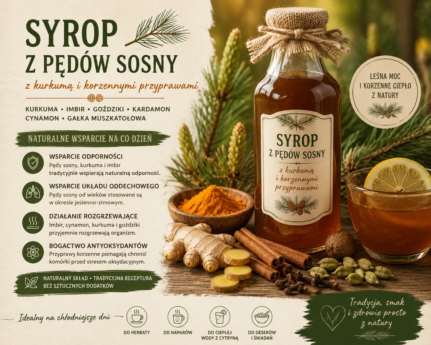 Syrop z Pędów Sosny z dodatkami
